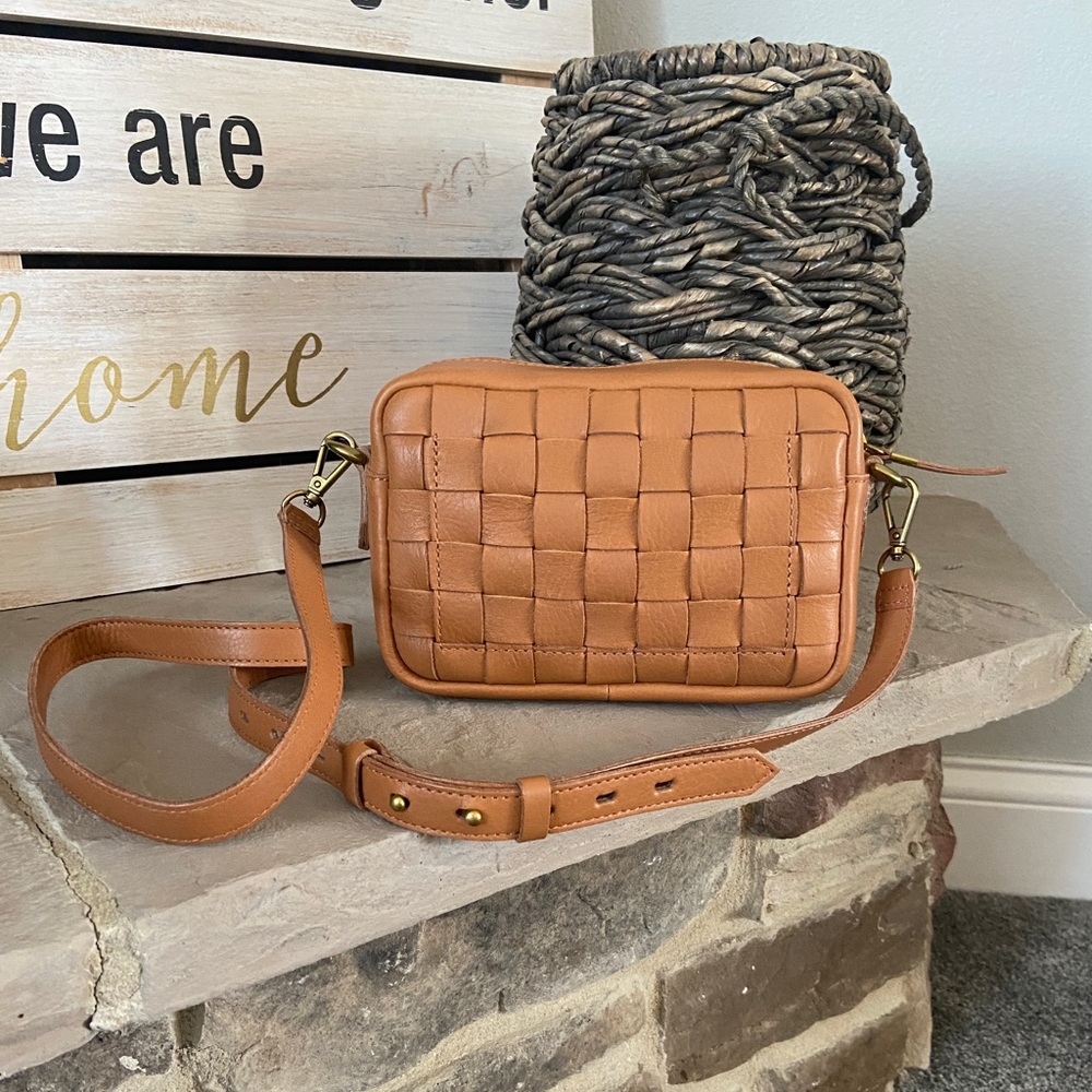 Madewell Woven Leather Transport Camera Bag